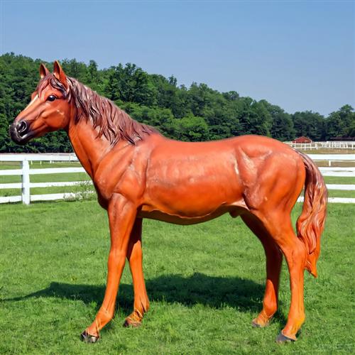玻璃钢大型马雕塑仿真马模型户外庭院子花园商场美陈园林景观装饰