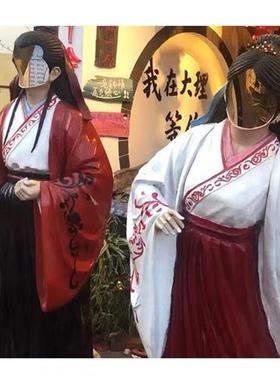 云南大理空脸拍照打卡雕塑汉服小仙女玻璃钢露脸摆件网红景区装饰