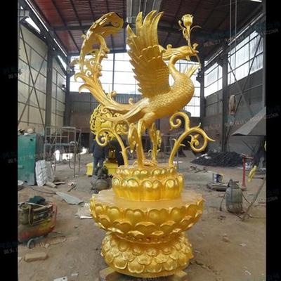 铸铜凤鸟凰雕塑抽象传说吉祥神丹鸟火鸟纯铜动物雕塑公园绿地景观