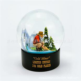 树脂水晶球雪花球mm金矿森林摆件纪念品树脂水晶球雪花球厂家