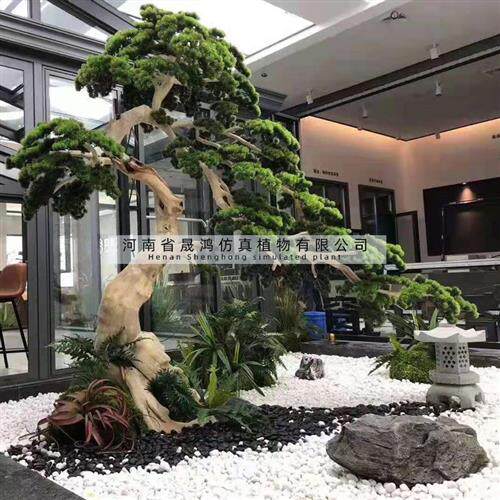 仿真松树人造树玄关假树造景大型仿真植物美人松迎客松假松树厂家