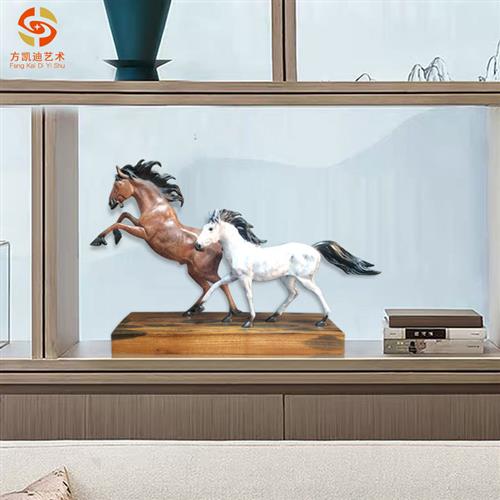 欧式摆件家居饰品乔迁开业礼品新款饰品铸铜骏马客厅办公室工艺品