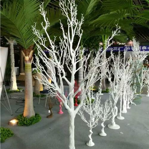 仿真枯树白色圣诞树金树银树节庆装饰树人造假树白树灯树摆件
