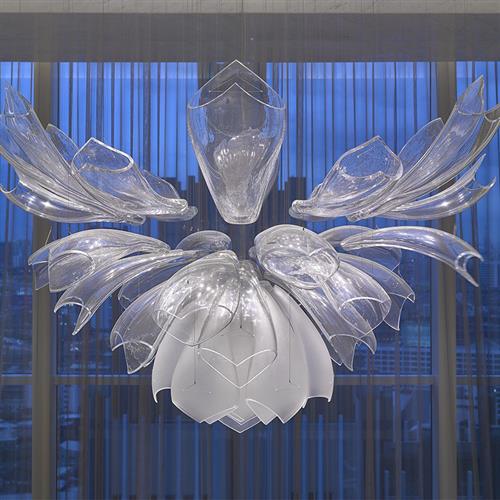 酒店大堂别墅客厅售楼部创意花型吊灯灯设计师样板间装饰灯具制作