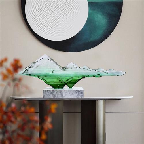 酒店大堂售楼处雕塑透明树脂摆件家居饰品客厅玄关电视柜软装饰品