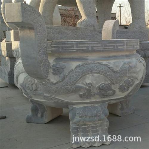 园林景观石雕龙鼎哪里有石材加工二龙戏珠方鼎价格雕刻龙石鼎图