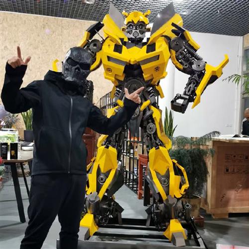 大型变形金刚大黄蜂汽车机器人铁艺模型雕塑创意展示装饰落地摆件