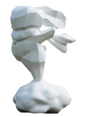 户外卡通玻璃钢抽像几何兔雕塑商场售楼部景观网红云朵摆件