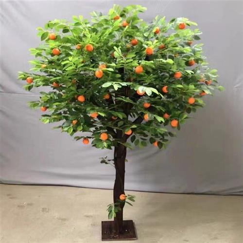 仿真桔子树假树各种仿真植物造型树客厅玄关商场