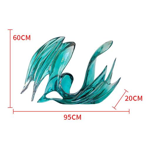 雕塑透明酒店大堂售楼处树脂摆件家居饰品客厅玄关电视柜软装饰品