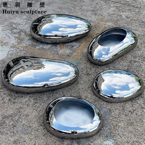 金属鹅卵石水滴不锈钢花盆槽盆栽定制抽象造型庭院摆件雕塑装饰品