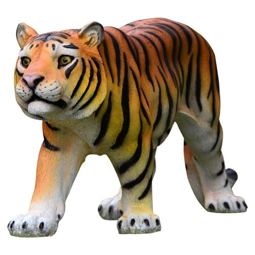 户外大型仿真老虎动物雕塑园林花园玻璃钢摆件店铺动物园草坪装饰