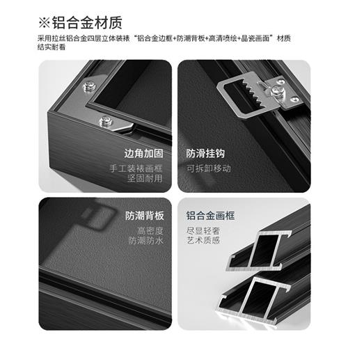 装饰画铝合金晶瓷晶钻挂画一件代发无框画框油画加工定木制