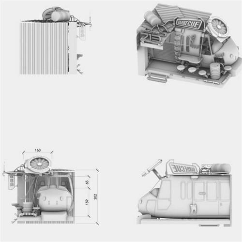 源头工厂直销不锈钢餐车造型摆件商场网红打卡景观美陈装饰雕塑厂
