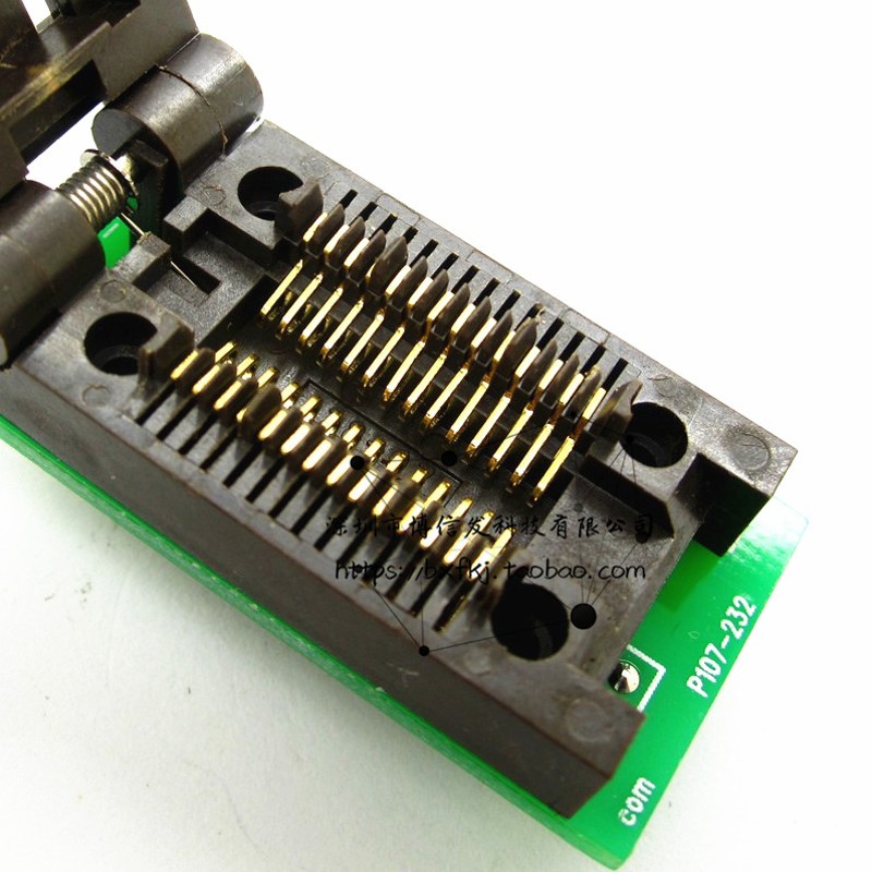 00mil 宽体SOP28烧录座翻盖 带板SO28 测试座检测座子1.27脚距