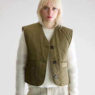 Bellerose 夹克系扣开合人造毛皮面设侧袋增强保暖性 宽松双面无袖