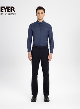 MEYER德国迈雅 直筒裤子男款蓝色简约休闲2026年春23030-MONZA-C