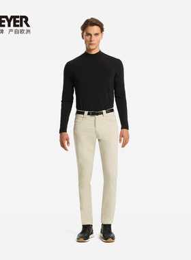 MEYER德国迈雅 纯棉五袋休闲男裤米色亲肤高弹2026春27676-ZURICH