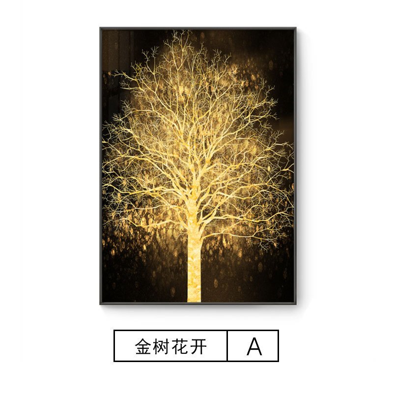 北欧发财树入户玄关装饰画楼梯间客厅背景墙壁画大气招财过道挂画图片