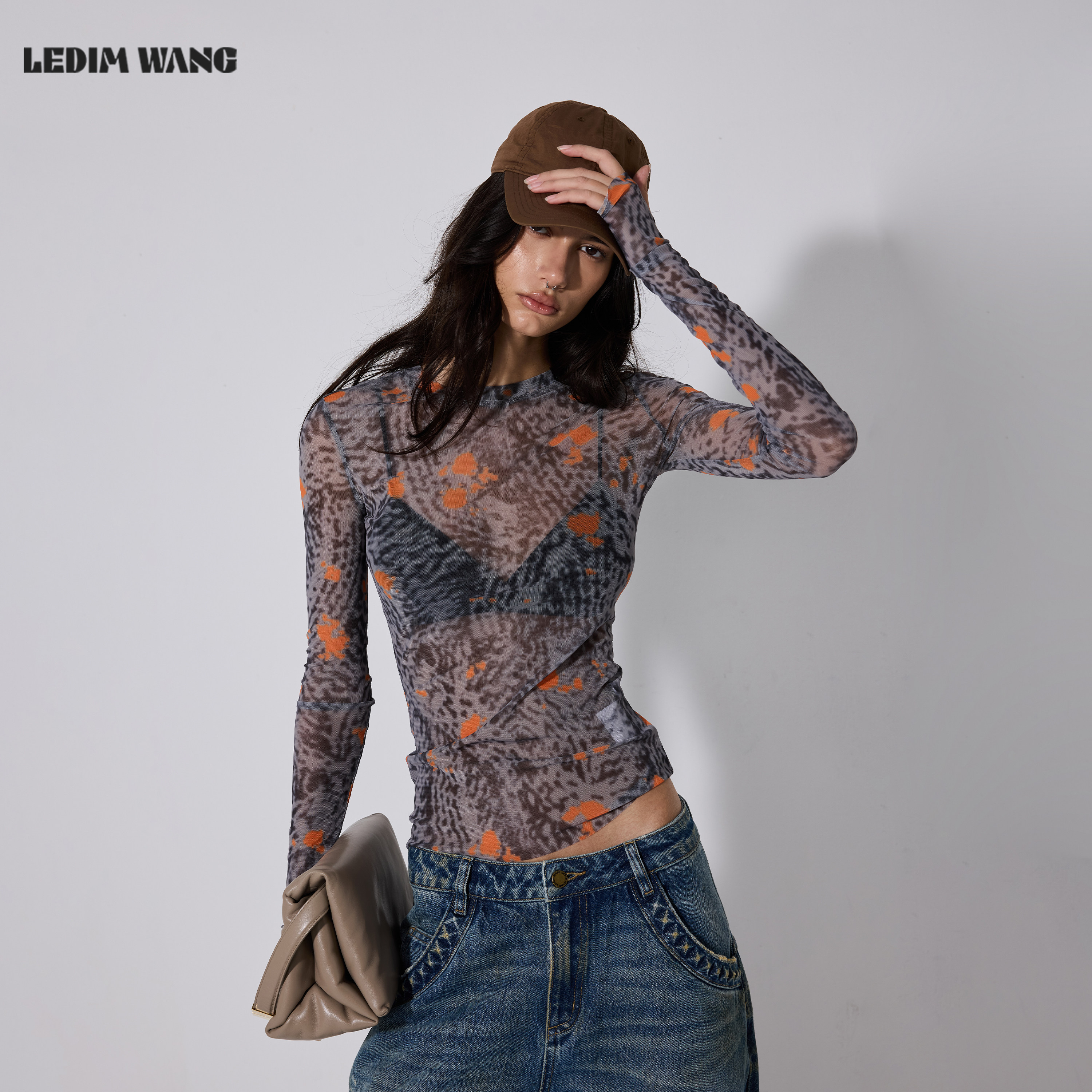 LEDIMWANG街头辣妹风长袖T恤女图片