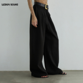 WANG黑标 解构廓形休闲黑色西裤 女秋冬高级感长裤 LEDIM 2025新款