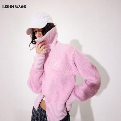 LEDIMWANG绒感立领拉链毛衣女