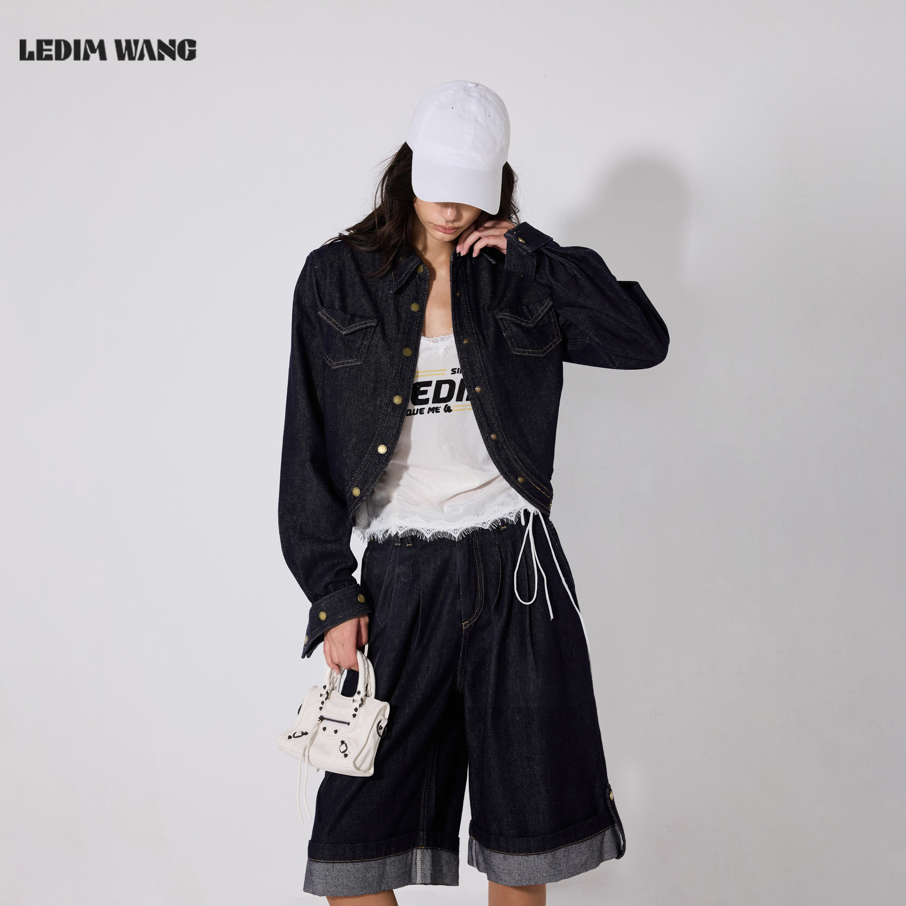 LEDIMWANG丹宁长袖牛仔外套女图片