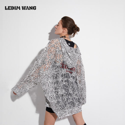 LEDIMWANG蕾丝豹纹印花外套