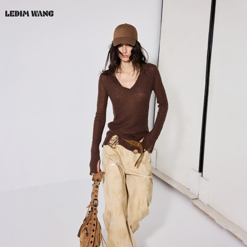 LEDIMWANG绵羊毛长袖毛衣女
