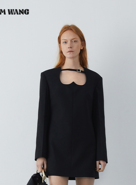 LEDIM WANG桃心修身裙女2024春夏季新款设计师原创高级感连衣裙子