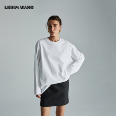 【明星同款】LEDIM WANG纯棉T恤女秋冬新款宽松基础款内搭长袖
