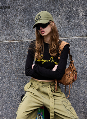 LEDIM WANG莱赛尔毛针织衫女2026春季新款黑色内搭打底衫长袖上衣