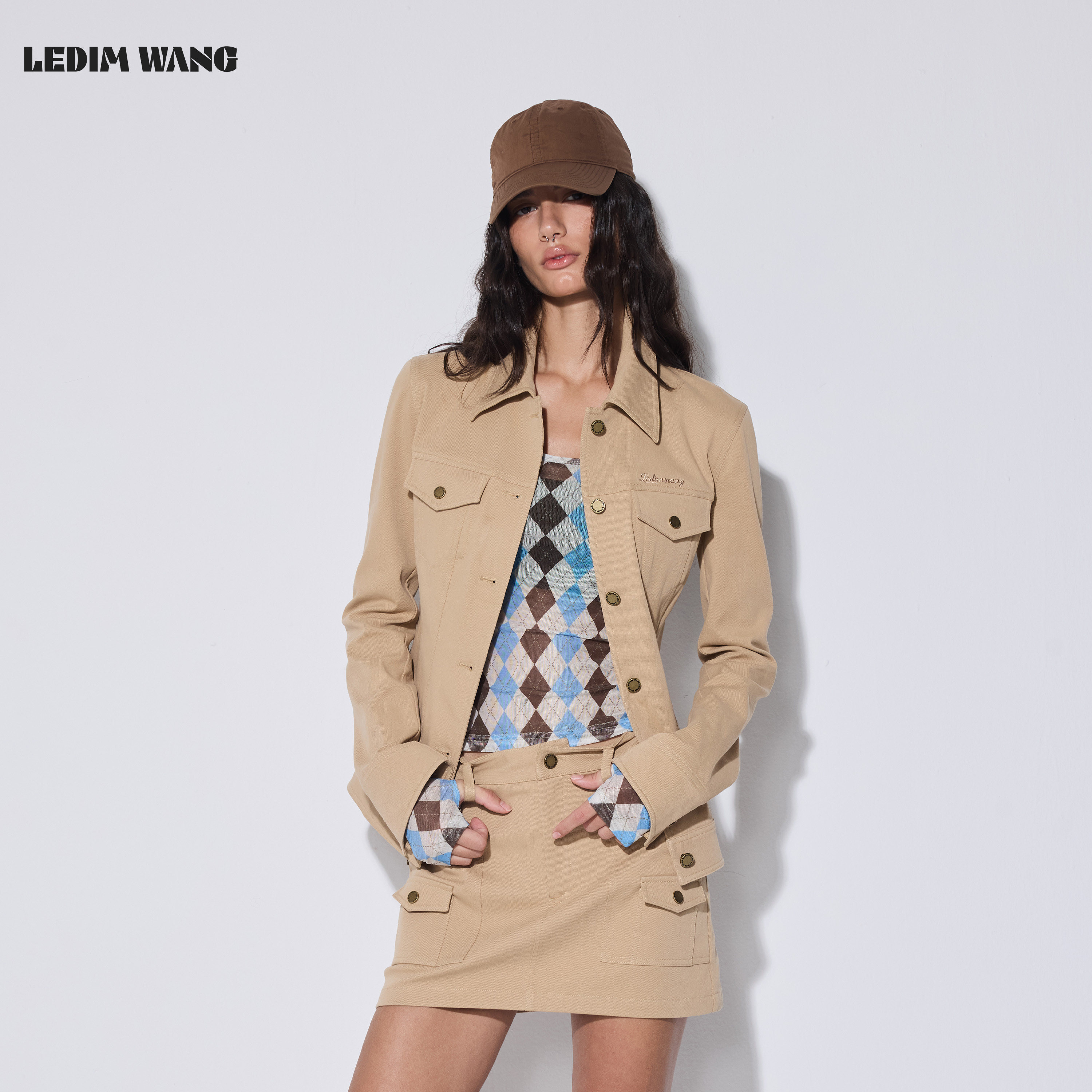 LEDIM WANG复古工装风时尚套装女直筒休闲夹克/长裤/半裙26秋新款