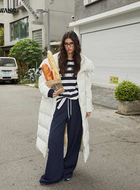 LEDIM WANG白标/鹅绒羽绒服纯白长款女25冬新款翻领保暖轻盈外套