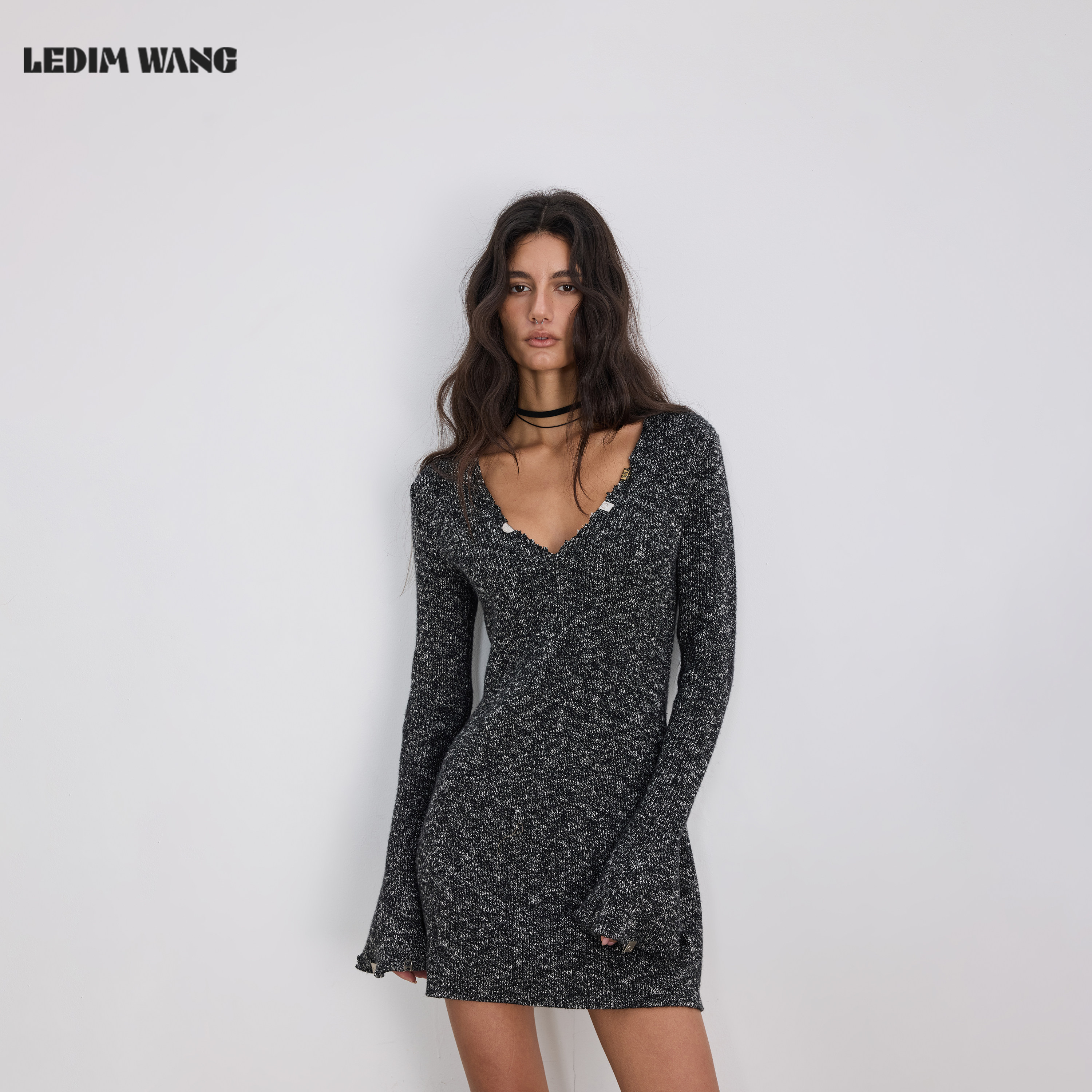 LEDIM WANG����ɫ��֯��������ȹŮ25�ﶬ�¿��ɫ�����ʸж�ȹ 862Ԫ