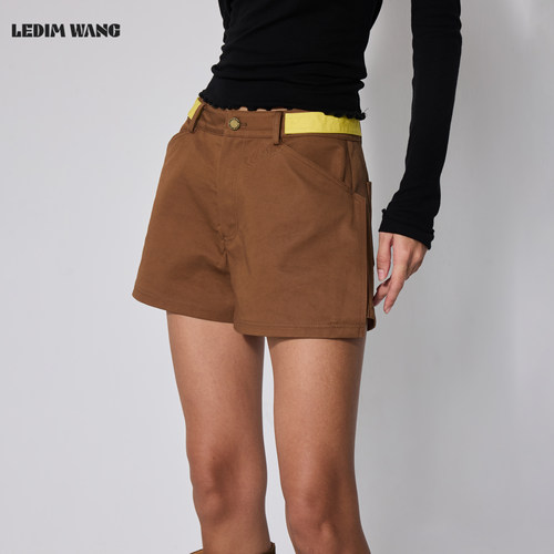 LEDIMWANG撞色解构挺括休闲裤女
