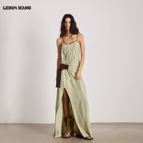 LEDIMWANG垂感铜氨丝吊带连衣裙