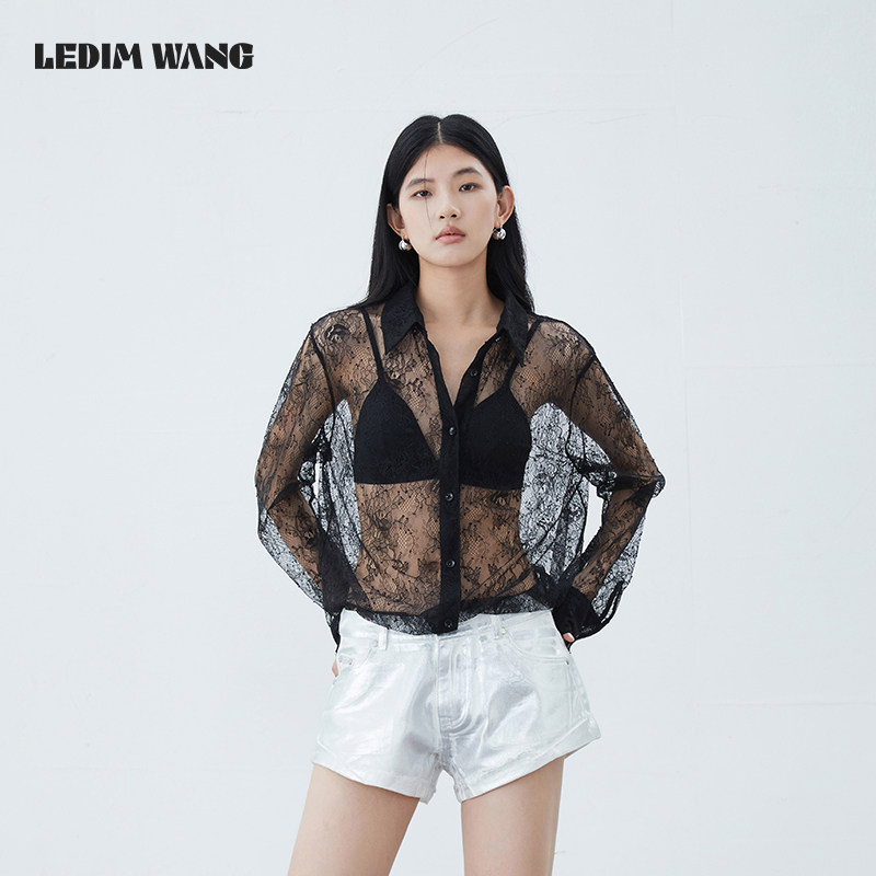 LEDIM WANG烫银牛仔裤女2024春夏新款设小众设计高级感纯棉短裤,女装/女士精品,牛仔裤,淘宝优惠券,粉丝福利购,淘宝优惠卷