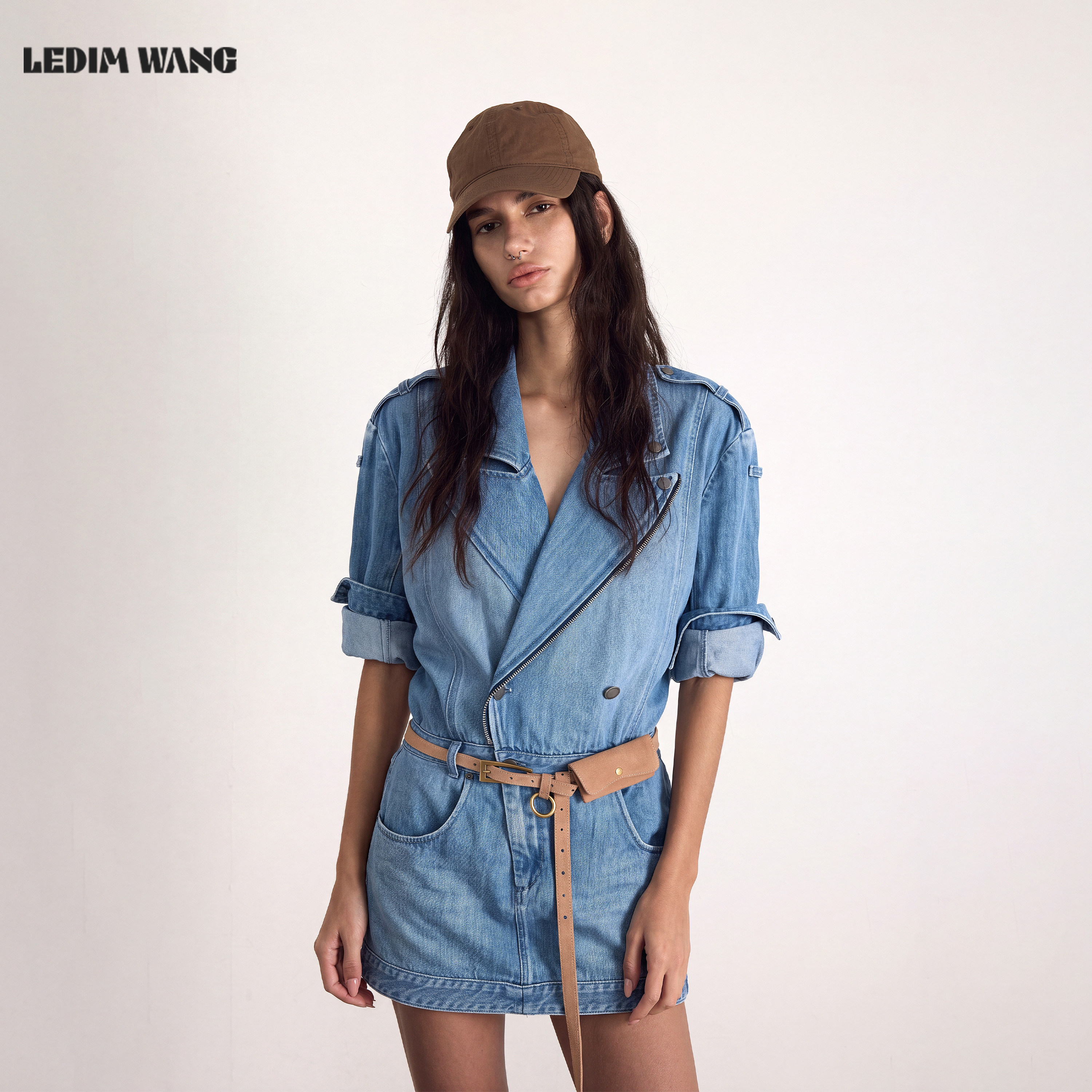 LEDIMWANG莱赛尔长袖牛仔连衣裙图片