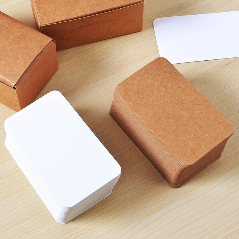 新品100pcs Blank Kraft paper Business Cards Word Card Messag