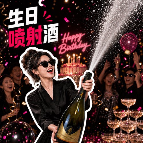 香槟酒喷射酒吧ktv夜店婚礼甜型汽鸡尾酒微醺果酒起口感荔枝味