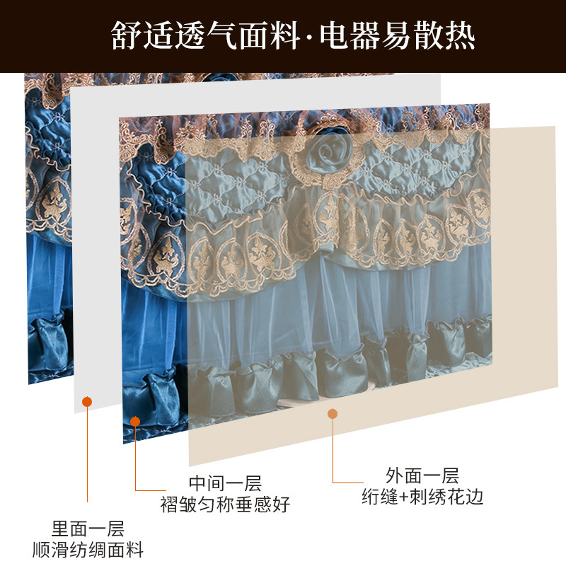 好货欧式液晶电视机套防尘罩新款50寸55寸65挂式电视盖布刺绣显示