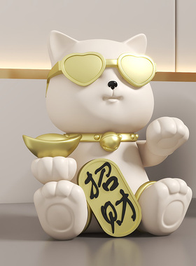 招财猫小摆件开业礼物前台入户搬家乔迁新居办公室装饰品桌面工艺