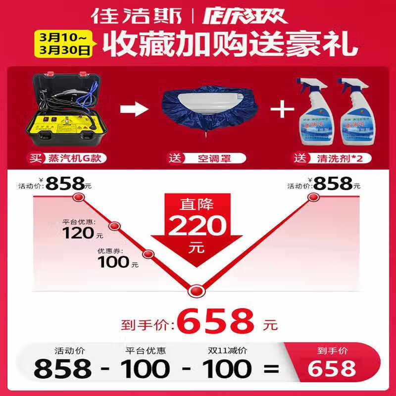 极速佳洁斯高温压家电蒸汽清洁机洗车管道多功能空调清洗一体设备