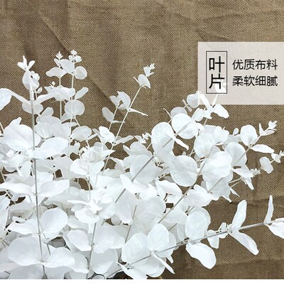 好货16-Fork Artificial Flowers Eucalyptus Grass Eucaly Green