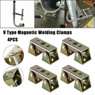 4pcs V Type Welding Jig Chuck Adjustable Magnetic Welding Cl
