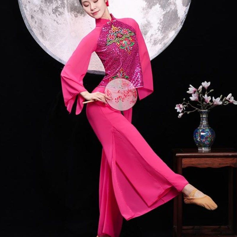 胶州秧歌服演出服女2025新款中老年广场舞套装扇子舞剧目舞蹈服装,女装/女士精品,民族服装/舞台装,淘宝优惠券,粉丝福利购,淘宝优惠卷