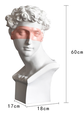 北欧现代简约眼罩大卫雕像雕塑人物摆件轻奢样板间艺术品软装饰品