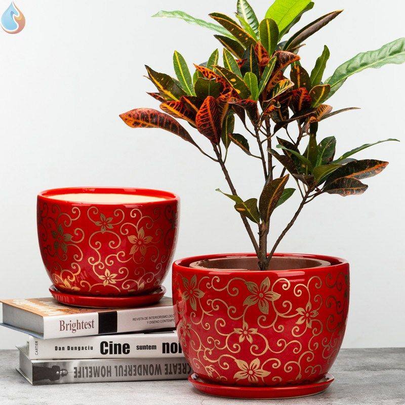 好看的花盆欧式创意简约栽树装饰品大花园艺圆柱清新中号大盆大号