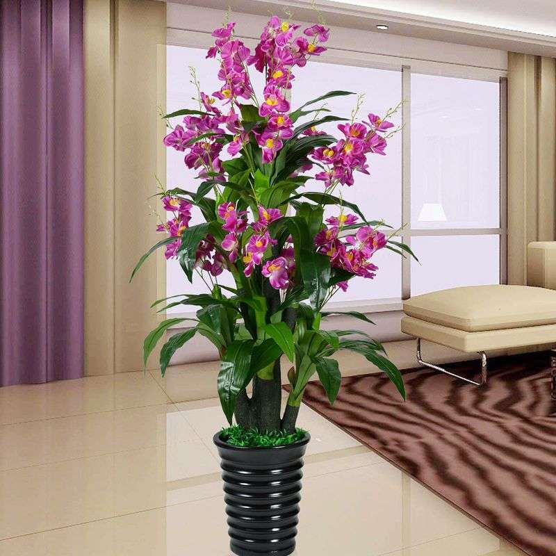 仿真绿植假花蝴蝶兰鸿运当头盆栽植物大型客厅室内装饰塑料花盆景